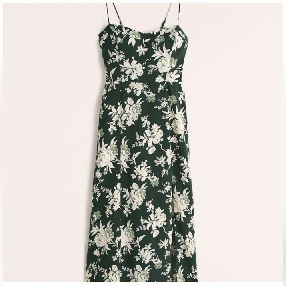 Abercrombie & Fitch Green Floral Midi Dress
